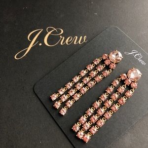 NWT J. Crew Crystal fringe statement earrings